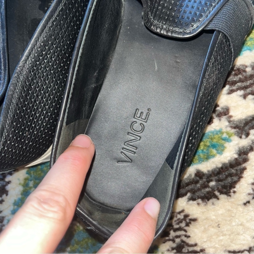 Vince leather black slide on shoes - Picture 7 of 8